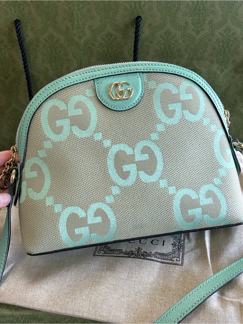 Gucci Mint Green GG Canvas Small Dome Crossbody - Picture 3 of 10